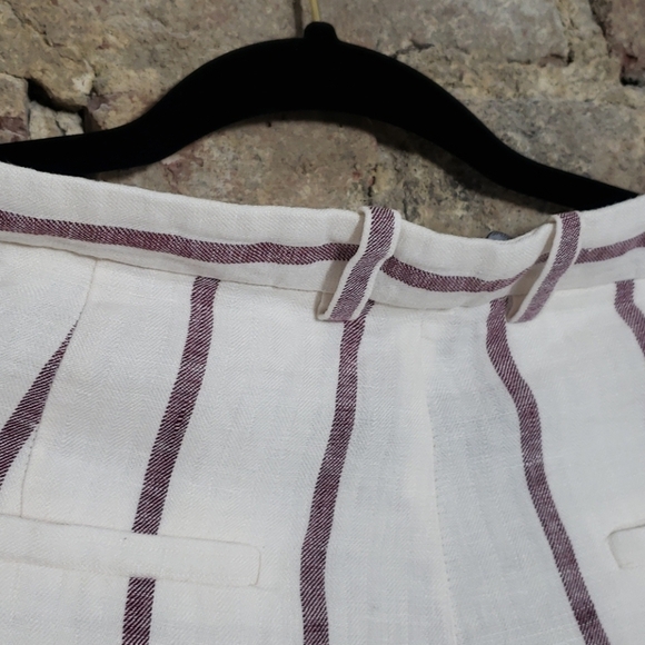 Theory linen ladies pant wide leg size 4 striped - Picture 7 of 8